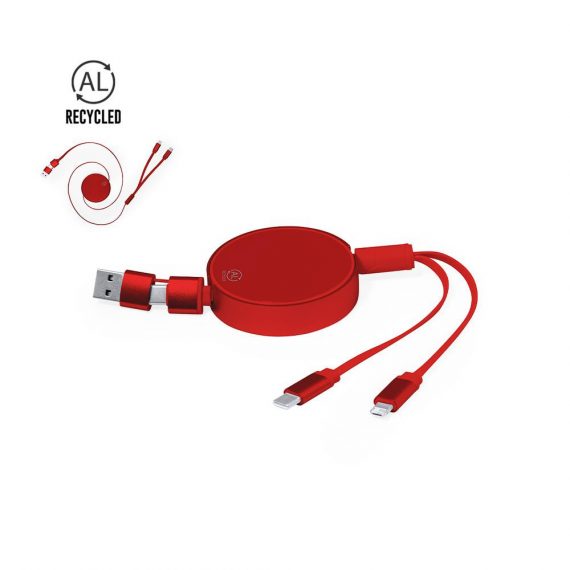 Cable Extensible. Conexión USB, Tipo C y Lightning